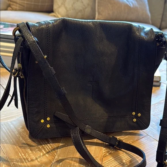 Navy blue Leather Crossbody Bag - Picture 12 of 12
